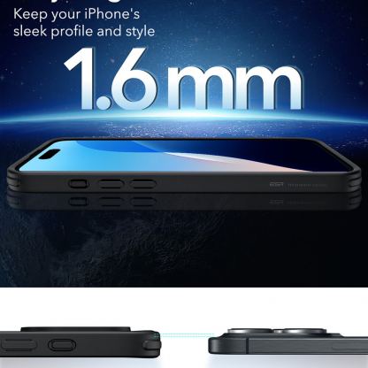 ESR Halolock Classic Hybrid MagSafe Case - хибриден удароустойчив кейс с MagSafe за iPhone 16 Pro (черен-прозрачен) 4
