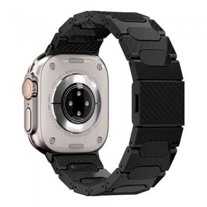 Just Mobile Rare 1K Carbon Fiber Strap - карбонова каишка за Apple Watch 42мм, 44мм, 45мм, 46мм, Ultra 49мм (черен) 3