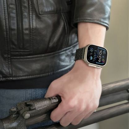 Just Mobile Rare 1K Carbon Fiber Strap - карбонова каишка за Apple Watch 42мм, 44мм, 45мм, 46мм, Ultra 49мм (черен) 5