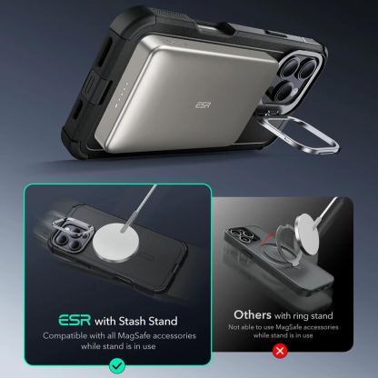 ESR Cyber Armor HaloLock MagSafe Case - хибриден кейс с висока степен на защита с MagSafe за iPhone 16 Pro (зелен)  7