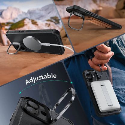ESR Cyber Armor HaloLock MagSafe Case - хибриден кейс с висока степен на защита с MagSafe за iPhone 16 Plus (черен)  3