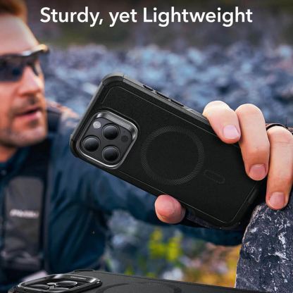ESR Cyber Armor HaloLock MagSafe Case - хибриден кейс с висока степен на защита с MagSafe за iPhone 16 Pro (черен)  4