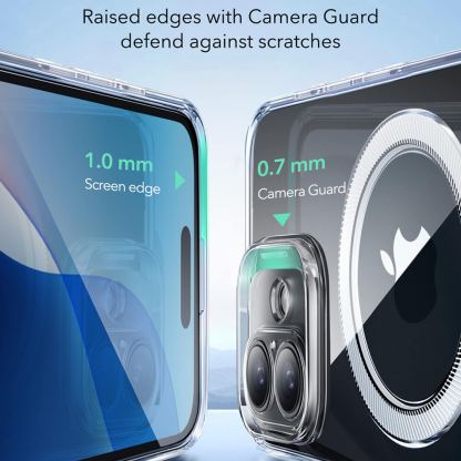 ESR Zero HaloLock MagSafe Case - удароустойчив силиконов (TPU) калъф с MagSafe за iPhone 16 (прозрачен)  2