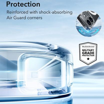 ESR Zero HaloLock MagSafe Case - удароустойчив силиконов (TPU) калъф с MagSafe за iPhone 16 (прозрачен)  3