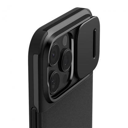 Spigen Optik Armor MagSafe Case - силиконов (TPU) калъф с капак за камерата с MagSafe за iPhone 16 Pro Max (черен) 5