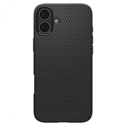 Spigen Liquid Air Case - силиконов (TPU) калъф с висока степен на защита за iPhone 16 Plus (черен) 2