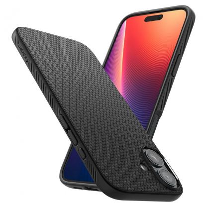 Spigen Liquid Air Case - силиконов (TPU) калъф с висока степен на защита за iPhone 16 Plus (черен) 9