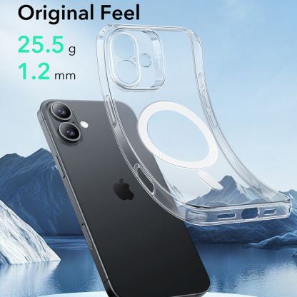 ESR Zero HaloLock MagSafe Case - удароустойчив силиконов (TPU) калъф с MagSafe за iPhone 16 Plus (прозрачен)  4