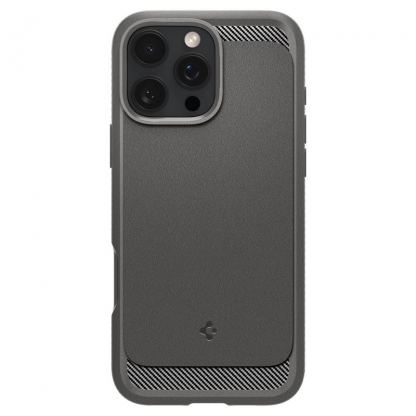 Spigen Rugged Armor MagSafe Case - удароустойчив силиконов (TPU) калъф с MagSafe за iPhone 16 Pro (сив)  2