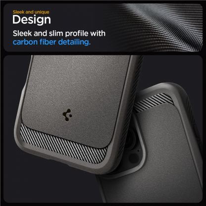 Spigen Rugged Armor MagSafe Case - удароустойчив силиконов (TPU) калъф с MagSafe за iPhone 16 Pro (сив)  11