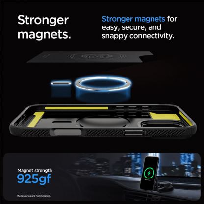 Spigen Rugged Armor MagSafe Case - удароустойчив силиконов (TPU) калъф с MagSafe за iPhone 16 Pro (сив)  13