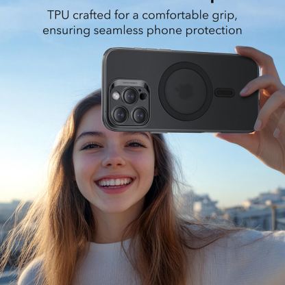 ESR Zero HaloLock MagSafe Case - удароустойчив силиконов (TPU) калъф с MagSafe за iPhone 16 Pro Max (черен-мат)  2