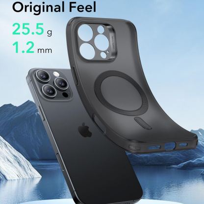 ESR Zero HaloLock MagSafe Case - удароустойчив силиконов (TPU) калъф с MagSafe за iPhone 16 Pro Max (черен-мат)  3