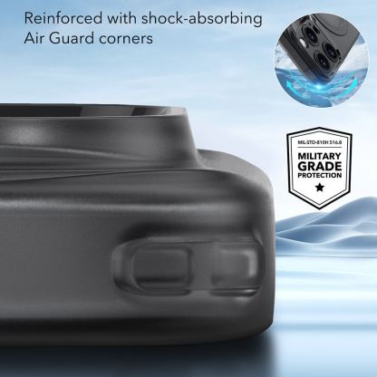 ESR Zero HaloLock MagSafe Case - удароустойчив силиконов (TPU) калъф с MagSafe за iPhone 16 Pro Max (черен-мат)  6