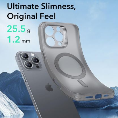 ESR Zero HaloLock MagSafe Case - удароустойчив силиконов (TPU) калъф с MagSafe за iPhone 16 Pro Max (сив-мат)  4
