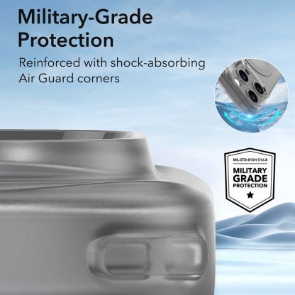 ESR Zero HaloLock MagSafe Case - удароустойчив силиконов (TPU) калъф с MagSafe за iPhone 16 Pro Max (сив-мат)  5