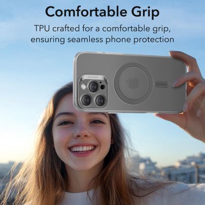 ESR Zero HaloLock MagSafe Case - удароустойчив силиконов (TPU) калъф с MagSafe за iPhone 16 Pro Max (сив-мат)  7