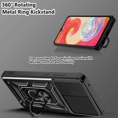 Techsuit CamShield Case - хибриден удароустойчив кейс с пръстен против изпускане за Samsung Galaxy A05 (черен)  6