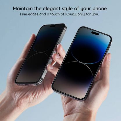 Lito D Plus Pro Privacy Tempered Glass - стъклено защитно покритие с определен ъгъл на виждане за дисплея на iPhone 16 Plus (черен-прозрачен)  3