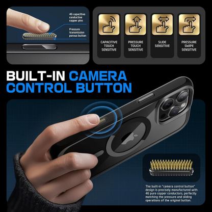 i-Blason SUPCASE Unicorn Beetle Slim MagSafe Case - хибриден удароустойчив кейс с MagSafe за iPhone 16 Pro (черен-прозрачен) 4