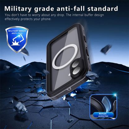 Techsuit ShellBox IP68 Waterproof MagSafe Case - ударо и водоустойчив кейс с MagSafe за iPhone 16 (черен)  2