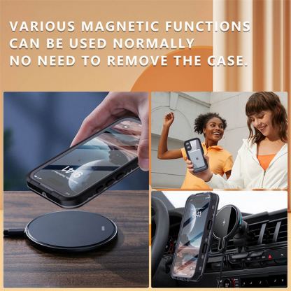 Techsuit ShellBox IP68 Waterproof MagSafe Case - ударо и водоустойчив кейс с MagSafe за iPhone 16 (черен)  4
