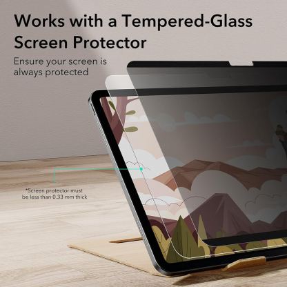 ESR Paper Feel Privacy Magnetic Screen Protector - магнитно защитно покритие (подходящо за рисуване) с определен ъгъл на виждане за дисплея на iPad Pro 13 (2024) 5
