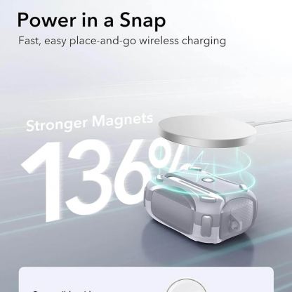 ESR AirPods Pro Cyber Lock Armor Halolock MagSafe Case - силиконов удароустойчив калъф с карабинер съвместим с MagSafe за Apple AirPods Pro 2, AirPods Pro (бял) 5