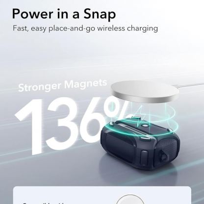 ESR AirPods Pro Cyber Lock Armor Halolock MagSafe Case - силиконов удароустойчив калъф с карабинер съвместим с MagSafe за Apple AirPods Pro 2, AirPods Pro (син) 5