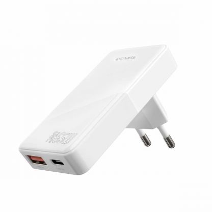 4smarts GaN Wall Charger FlatPlug Duos 65W - захранване за ел. мрежа за мобилни устройства с USB-A и USB-C изходи и с технология за бързо зареждане (бял) 2