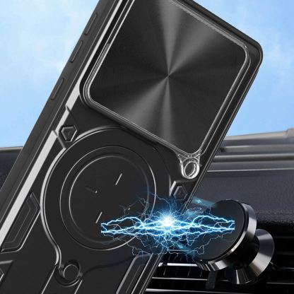 Techsuit CamGuard Pro Case - хибриден удароустойчив кейс с вградена поставка за Xiaomi 14T (черен)  4