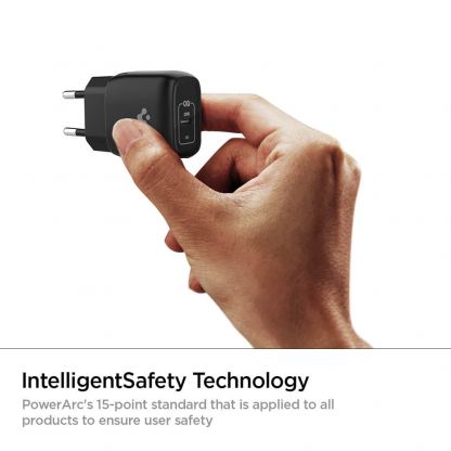 Spigen PowerArc ArcStation Pro Wall Charger 20W - захранване за ел. мрежа с USB-C изход с технология за бързо зареждане (черен) 	 5
