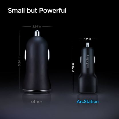 Spigen PC2000 ArcStation Dual Car Charger PD 65W - зарядно за кола с 2xUSB-C изхода с технология за бързо зареждане (черен) 4
