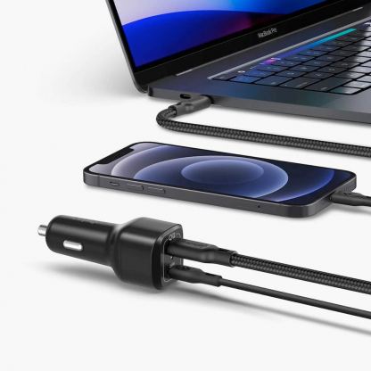 Spigen PC2000 ArcStation Dual Car Charger PD 65W - зарядно за кола с 2xUSB-C изхода с технология за бързо зареждане (черен) 10