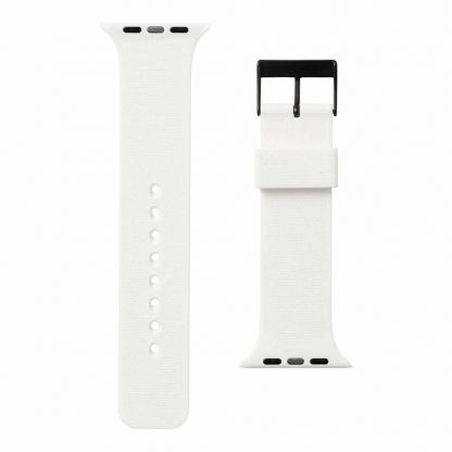 Urban Armor Gear U Dot Silicone Strap - изключително здрава силиконова каишка за Apple Watch 42мм, 44мм, 45мм, 46мм, Ultra 49мм (бял) 7