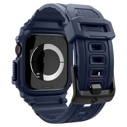 Spigen Rugged Armor Case Pro - удароустойчив TPU кейс с вградена каишка за Apple Watch 10 42мм (2024) (тъмносин) 2
