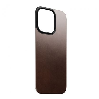 Nomad Magnetic Horween Leather Back - магнитен кожен (естествена кожа) гръб с MagSafe за iPhone 16 Pro Max (кафяв) 4