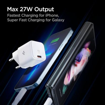 Spigen ArcStation Pro USB-C PD Wall Charger 27W - захранване за ел. мрежа с USB-C изход с технология за бързо зареждане (черен) 3