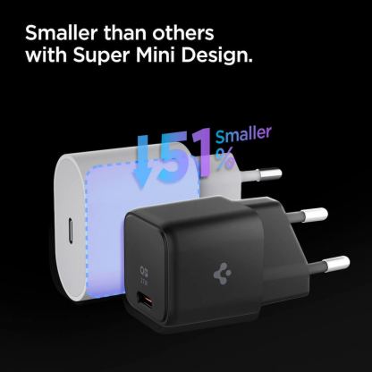 Spigen ArcStation Pro USB-C PD Wall Charger 27W - захранване за ел. мрежа с USB-C изход с технология за бързо зареждане (черен) 4