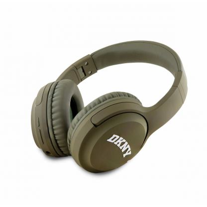 DKNY PU Leather Arch Logo Bluetooth Headphones - безжични блутут слушалки с микрофон за мобилни устройства (зелен) 2