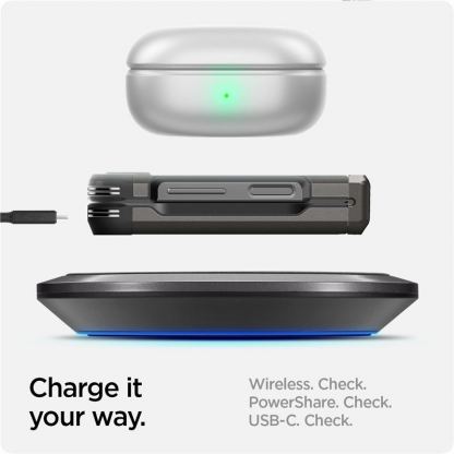 Spigen Tough Armor Pro Case - хибриден кейс с най-висока степен на защита с поставка за Samsung Galaxy Z Flip6 (тъмносив) 3