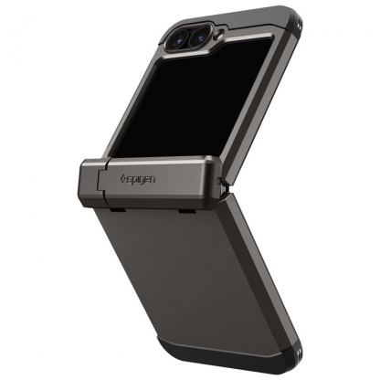 Spigen Tough Armor Pro Case - хибриден кейс с най-висока степен на защита с поставка за Samsung Galaxy Z Flip6 (тъмносив) 9