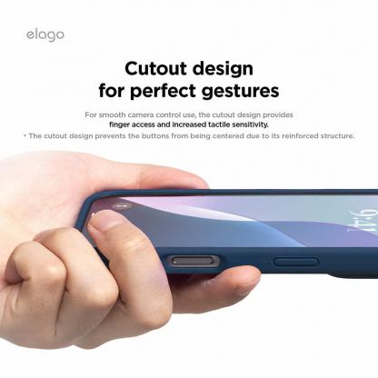 Elago Soft Silicone Case - силиконов (TPU) калъф за iPhone 16 Pro Max (тъмносин) 5