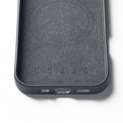 Mujjo MaizCase Bio Leather MagSafe Case - био кожен кейс с MagSafe за iPhone 16 Pro (син) 9