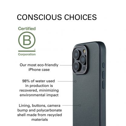 Mujjo MaizCase Bio Leather MagSafe Case - био кожен кейс с MagSafe за iPhone 16 Pro (син) 12