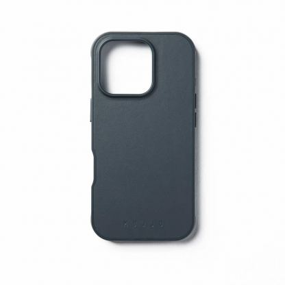 Mujjo Leather Shield Case - хибриден удароустойчив кейс от естествена кожа с MagSafe за iPhone 16 Pro (син) 6