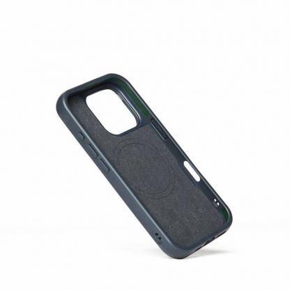 Mujjo Leather Shield Case - хибриден удароустойчив кейс от естествена кожа с MagSafe за iPhone 16 Pro (син) 13