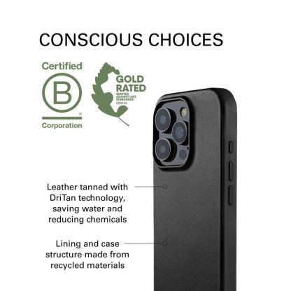 Mujjo Full Leather MagSafe Case - премиум кожен (естествена кожа) кейс с MagSafe за iPhone 16 Pro (черен) 11