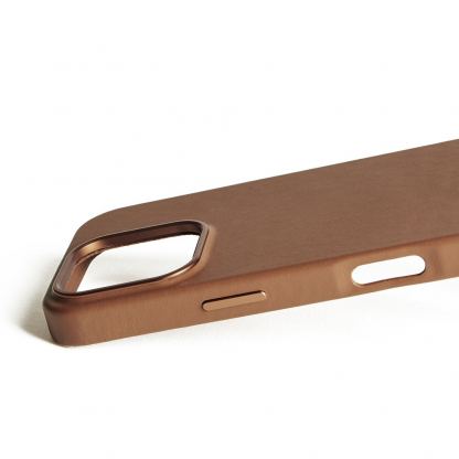 Mujjo Full Leather MagSafe Case - премиум кожен (естествена кожа) кейс с MagSafe за iPhone 16 Pro (кафяв) 10