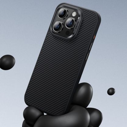 Benks Armor Air Kevlar Metal Frame Case 600D - кевларен кейс с MagSafe за iPhone 16 Pro Max (черен) 9